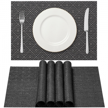ACCESORII MASA - Suport de farfurii pentru servirea mesei 46x33 cm, NEGRU set 6 bucati