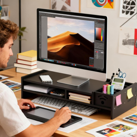 Suport de monitor pentru organizare birou 49x20.4x10 cm [3]