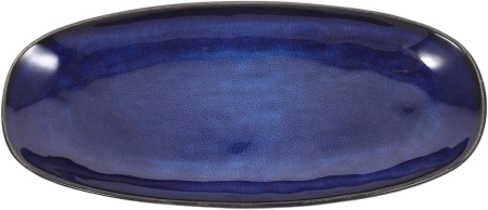 BUCATARIE - Platou albastru semioval mic 28.1x12.6 cm compatibil, cuptor, microunde, masina spalat, congelator