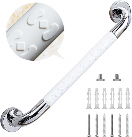 suporturi si accesorii baie - Bara ajutatoare pentru baie, otel inoxidabil, maner antialunecare, 40 cm
