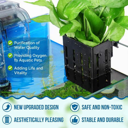 Suport din plastic pentru plante de acvariu 5.28x7.87x12.7 cm [4]