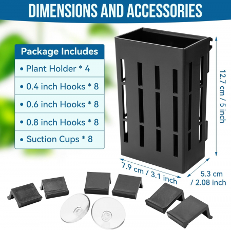 Suport din plastic pentru plante de acvariu 5.28x7.87x12.7 cm [5]