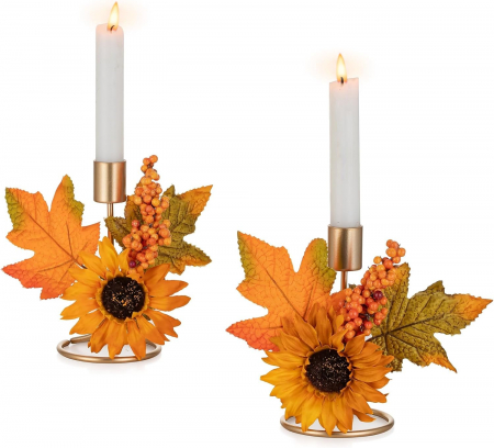 SUPORTURI LUMANARI - Suport lumanari cu motiv floral- set  2 bucati
