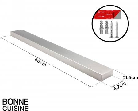 Suport magnetic 40 cm pentru cutite bucatarie, scule, cu banda adeziva sau horsuruburi [1]