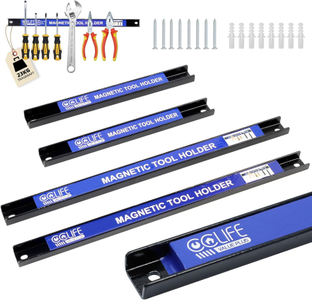 CASA SI GRADINA - Suporti magnetici 2x23cm, 2x37cm pentru cutite bucatarie, scule, etc, set 4 bucati