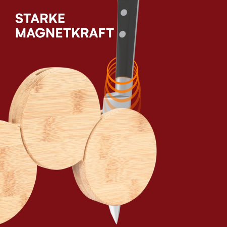 Suport magnetic cu bambus pentru depozitare cutite bucatarie [4]