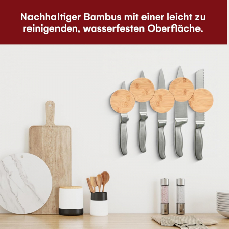 Suport magnetic cu bambus pentru depozitare cutite bucatarie [5]