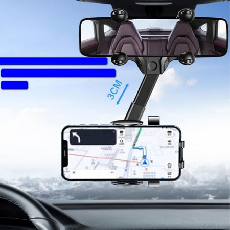 Suport auto pentru telefon cu fixare pe oglinda si rotire 360° [3]