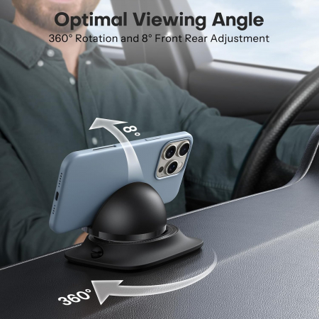 Suport universal autoadeziv pentru telefon mobil, Rotire 360 ​​, negru [3]