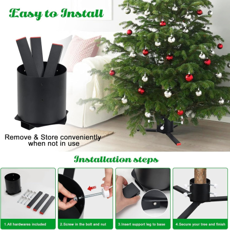 Suport metalic pentru brad sarbatori de iarna, grosime 3.8-9 cm [5]