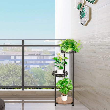 Suport metalic pentru ghiveci cu 3 niveluri pentru birou, grădină, balcon, terasă [7]