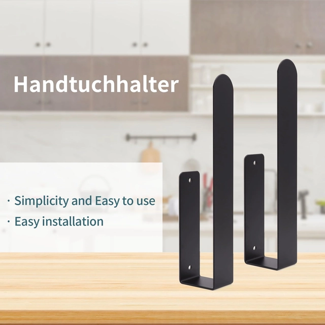 Suport pentru prosoape autoadeziv, fara gaurire Negru - 2 bucati 23 cm [2]