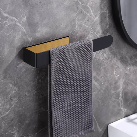 Suport pentru prosoape autoadeziv, fara gaurire Negru 40 cm [1]