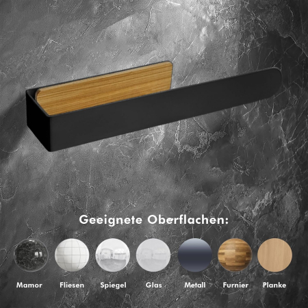 Suport pentru prosoape autoadeziv, fara gaurire Negru 40 cm [5]