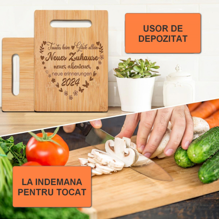 Suport pentru tocat alimente, carpator din bambus 18x27 cm [3]