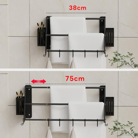 Suport telescopic pentru prosoape, accesorii baie 38-75cm [3]