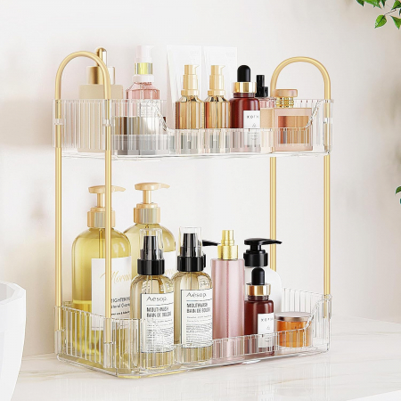 ORGANIZARE SPATIU - Suport transparent pentru organizare produse cosmetice 17.5L x 12.5W x 32.5H cm transparent