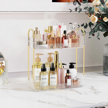Suport transparent pentru organizare produse cosmetice 17.5L x 12.5W x 32.5H cm transparent [4]