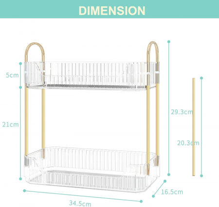 Suport transparent pentru organizare produse cosmetice 17.5L x 12.5W x 32.5H cm transparent [1]