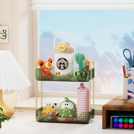 Suport transparent pentru organizare produse cosmetice verde 17.5L x 12.5W x 32.5H cm [6]