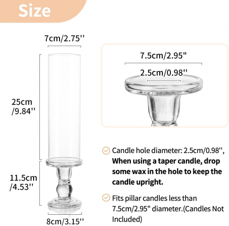 Suporti de lumanari din sticla set 6 bucati 25 cm [5]