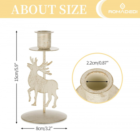 Suporti de lumanari din metal, Reni set 2 bucati 15 cm [5]