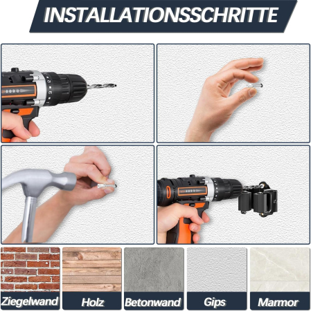 Set 20 de suporti metalici negri pentru scule, aplicare fixa [5]