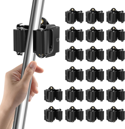 suporturi si accesorii baie - Set 20 de suporti metalici negri pentru scule, aplicare fixa