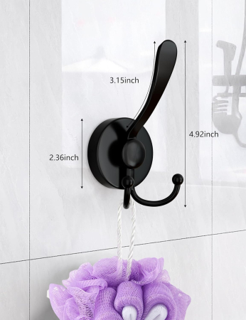 Suporti metalici, negri, pentru bureti, prosoape, set 2 bucati cu ventuze [1]
