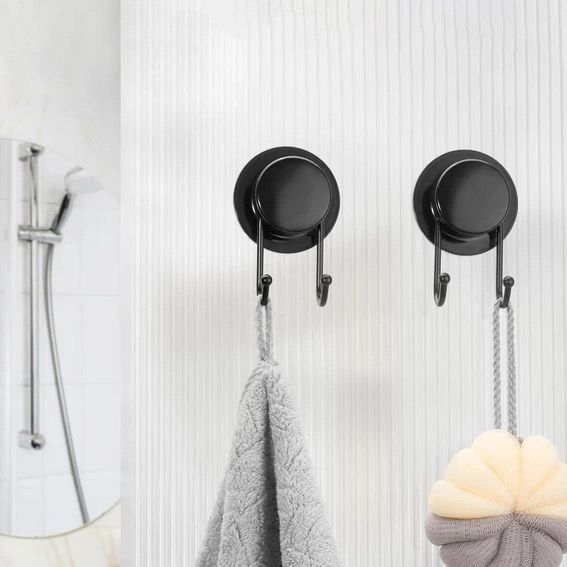 Suporti metalici, negri, pentru bureti, prosoape, set 4 bucati+ ventuze [3]