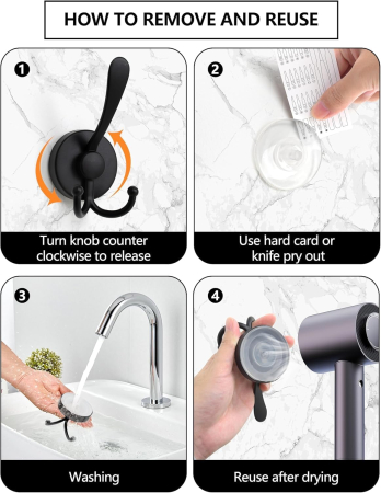 Suporti metalici, negri, pentru bureti, prosoape, set 2 bucati cu ventuze [7]