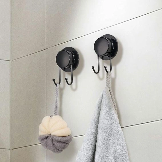 Suporti metalici, negri, pentru bureti, prosoape, set 4 bucati+ ventuze [2]