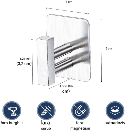 Suporti metalici, arginti, pentru bureti, prosoape, set 2 bucati [4]