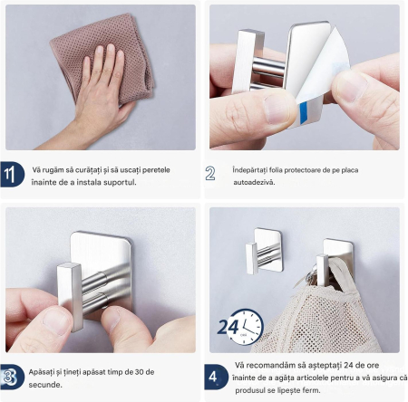 Suporti metalici, arginti, pentru bureti, prosoape, set 2 bucati [5]