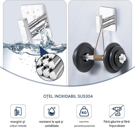 Suporti metalici, arginti, pentru bureti, prosoape, set 2 bucati [6]