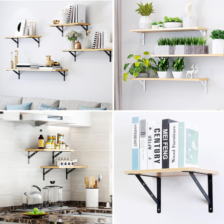 Suporti metalici negri pentru rafturi, 8 bucati de 15 cm [6]