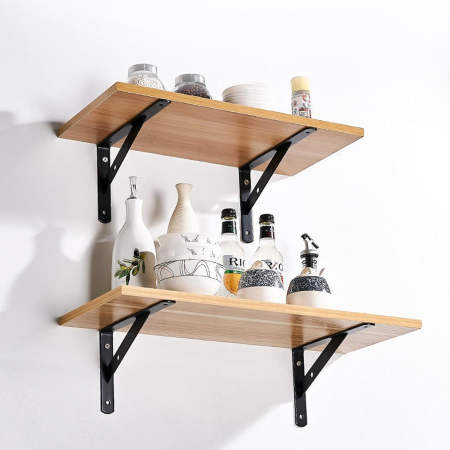 Suporti metalici negri pentru rafturi, 8 bucati de 15 cm [1]