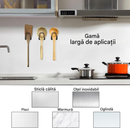 Suporti pentru baie, negri, set bara de prosop si 2 agatatori din otel inoxidabil [6]