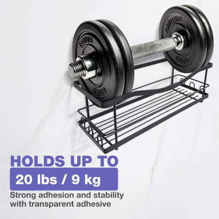 Suporti pentru dus, negri, fara gaurire, set 2 bucati, capacitate mare, incarcare 9 kg [3]