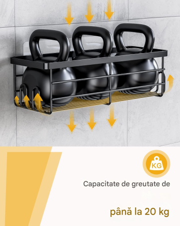 Suporti pentru dus sau bucatarie, negri,  fara gaurire, set 3 bucati [1]
