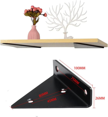 Suporti negri pentru rafturi, acril, set 2 bucati 100 x 80 x 26 mm [2]