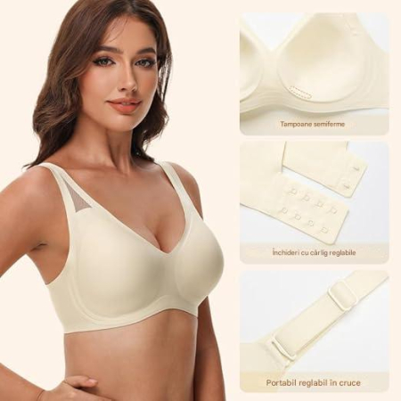 Sutien elastic pentru compresie corporala, fara armatura, crem S [4]