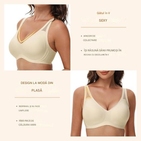 Sutien elastic pentru compresie corporala, fara armatura, crem S [2]
