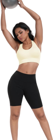 Sutiene elastice pentru sport, cu burete, negru+vanilie M [3]