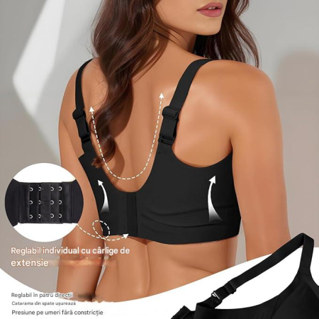 Sutien fara cusaturi, moale, elastic, push-up, fara sarma, negru S [4]