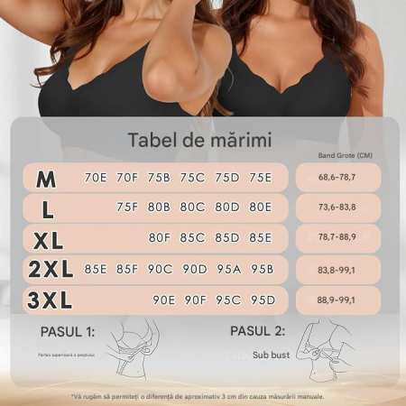 Sutien fara cusaturi, moale, elastic, push-up, fara sarma, negru S [5]
