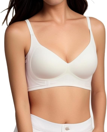 Sutiene - Sutien fara cusaturi, moale, elastic, push-up, fara sarma, alb 2XL