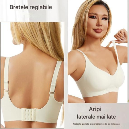 Sutien fara cusaturi, moale, elastic, push-up, fara sarma, alb 2XL [5]