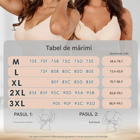 Sutien fara cusaturi, moale, elastic, push-up, fara sarma, crem XL [5]