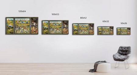Tablou pictat pe panza 120x64 cm,  Rezoluție înaltă-Gradina deliciilor [2]